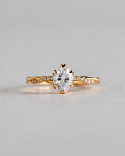 Anel de Noivado Lili Cravejado em Ouro 18K com Diamante de Laboratório 1 ct