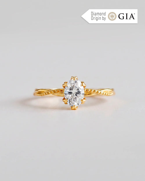 Anel de Noivado Lili em Ouro 18K com Diamante Natural 1 ct GIA
