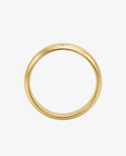 Aliança Abaulada em Ouro com Zircônia 4mm