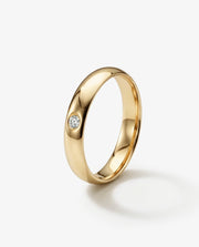 Aliança Abaulada em Ouro com Zircônia 5mm
