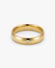 Aliança Abaulada em Ouro com Zircônia 6mm