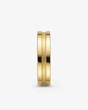 Aliança Reta 6mm em Ouro com Friso