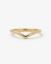Anel Aparador Liso V em Ouro