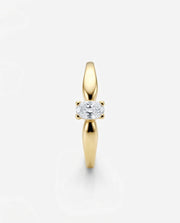 Anel de Noivado Elegante em Ouro com Zircônia