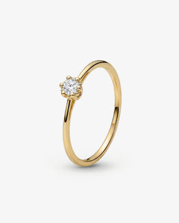 Anel de Noivado Minimal em Ouro com Zircônia