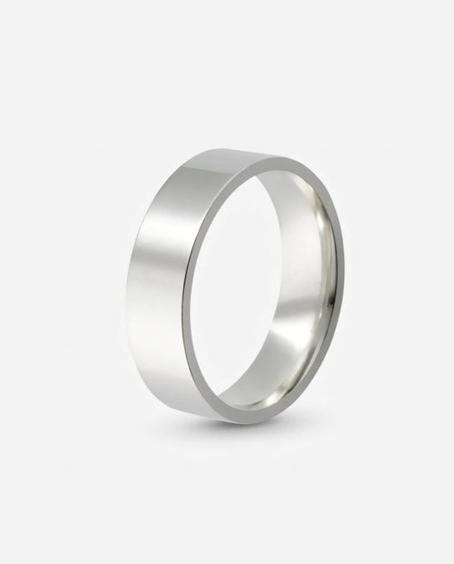 Aliança Reta Anatômica Prata 6mm