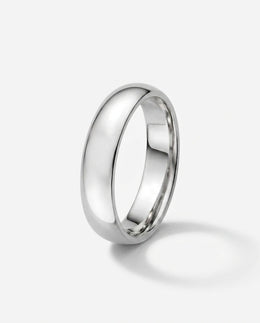 Aliança Abaulada Prata 6mm