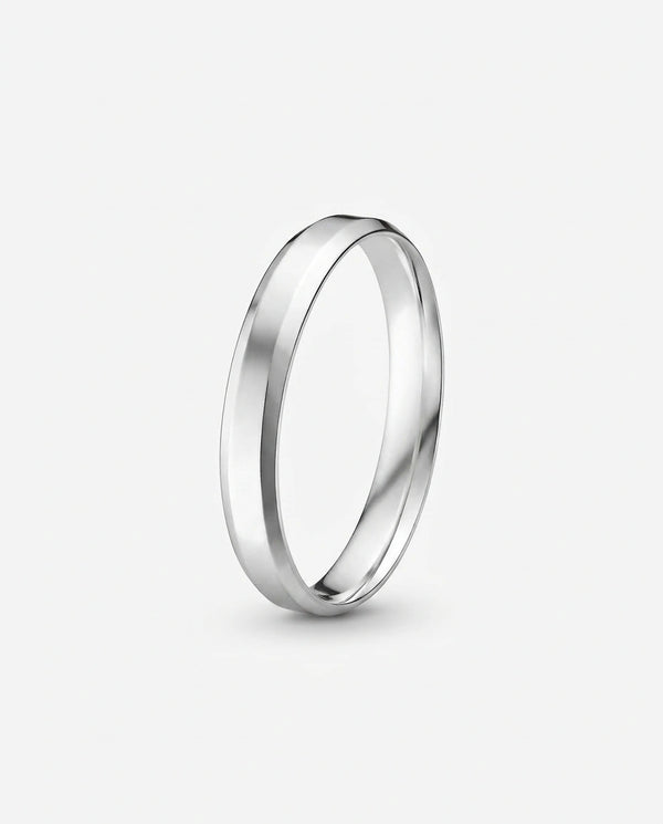 Aliança Chanfrada em Prata 3mm