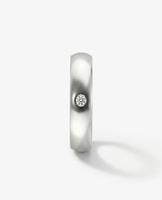 Aliança Abaulada Prata com Zircônia 6mm