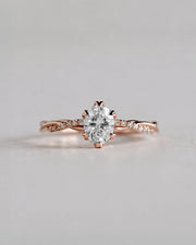 Anel de Noivado Lili Cravejado em Ouro 18K com Diamante de Laboratório 1 ct