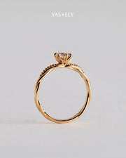 Anel de Noivado Lili em Ouro 18K com Diamante de Laboratório 1 ct