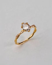 Anel de Noivado Lili Cravejado em Ouro 18K com Diamante de Laboratório 1 ct