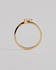Anel de Noivado Onda em Ouro 18K com Diamante de Laboratório 0,5 ct