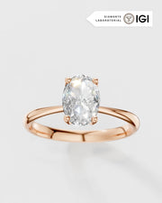 Anel de Noivado Amore em Ouro 18k e Diamante de Laboratório Oval 1ct