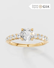 Anel de Noivado Darling em Ouro 18K e Diamantes Naturais GIA 0,5ct