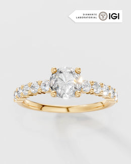 Anel de Noivado Darling em Ouro 18K e Diamantes de Laboratório 0,5ct