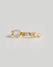 Anel de Noivado Flora em Ouro 18K com Diamante de Laboratório 0,5 ct