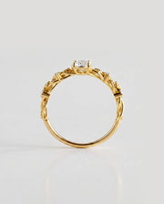 Anel de Noivado Flora em Ouro 18K com Diamante de Laboratório 0,5 ct