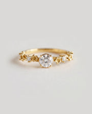 Anel de Noivado Flora em Ouro 18K com Diamante de Laboratório 0,5 ct