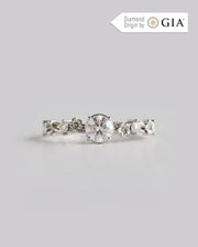 Anel de Noivado Flora em Ouro 18K com Diamante Natural 0,5 ct GIA