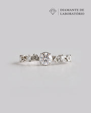 Anel de Noivado Flora em Ouro 18K com Diamante de Laboratório 0,5 ct
