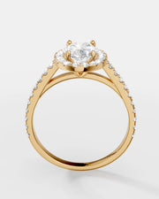 Anel de Noivado Halo em Ouro 18K e Diamantes de Laboratório 1ct