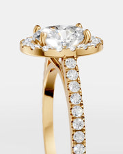 Anel de Noivado Halo em Ouro 18K e Diamantes de Laboratório 1ct