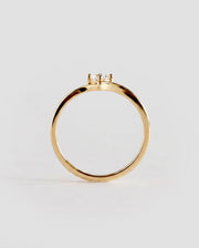 Anel de Noivado Crown V em Ouro 18K com Diamante Natural 0,5 ct GIA