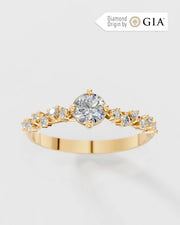 Anel de Noivado Star em Ouro 18K com Diamantes Naturais GIA 0,5ct