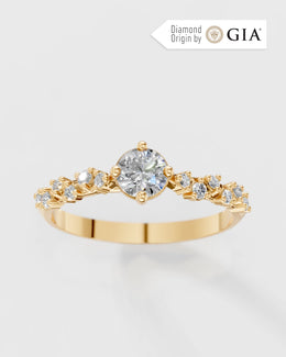 Anel de Noivado Star em Ouro 18K com Diamantes Naturais GIA 0,5ct