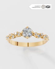 Anel de Noivado Star em Ouro 18K com Diamante de Laboratório 0,5ct