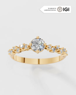 Anel de Noivado Star em Ouro 18K com Diamante de Laboratório 0,5ct