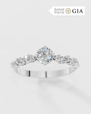 Anel de Noivado Star em Ouro 18K com Diamantes Naturais GIA 0,5ct