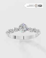 Anel de Noivado Star em Ouro 18K com Diamante de Laboratório 0,5ct
