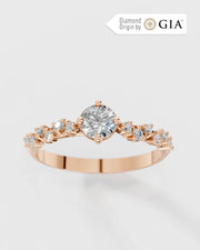 Anel de Noivado Star em Ouro 18K com Diamantes Naturais GIA 0,5ct