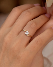 Anel de Noivado Onda em Ouro 18K com Diamante de Laboratório 0,5 ct