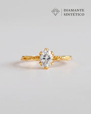 Anel de Noivado Lili em Ouro 18K com Diamante de Laboratório 1 ct
