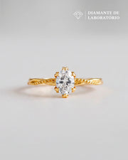 Anel de Noivado Lili em Ouro 18K com Diamante de Laboratório 1 ct
