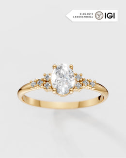 Anel de Noivado Chérie em Ouro 18K e Diamante de Laboratório 1ct