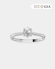 Anel de Noivado Clássico Ouro 18K e Diamante Natural 0,5 ct GIA