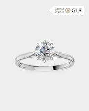 Anel de Noivado Clássico Ouro 18K e Diamante Natural 1 ct GIA