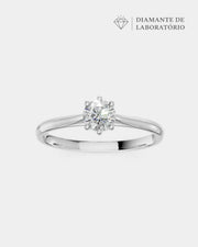 Anel de Noivado Clássico Ouro 18K e Diamante de Laboratório 0,5 ct
