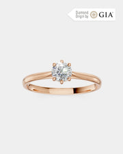 Anel de Noivado Clássico Ouro 18K e Diamante Natural 0,5 ct GIA