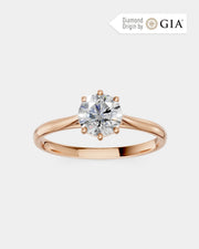 Anel de Noivado Clássico Ouro 18K e Diamante Natural 1 ct GIA