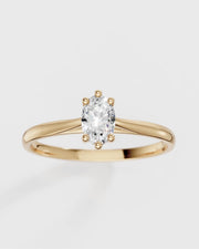 Anel de Noivado Clássico com Moissanite Oval de 6x4mm