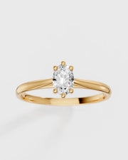 Anel de Noivado Clássico com Moissanite Oval de 6x4mm