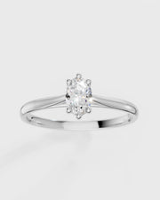 Anel de Noivado Clássico com Moissanite Oval de 6x4mm