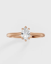 Anel de Noivado Clássico com Moissanite Oval de 6x4mm