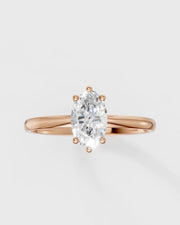 Anel de Noivado Clássico e Moissanite Oval de 8x6mm