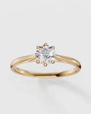 Anel de Noivado Clássico com Moissanite Central de 5mm